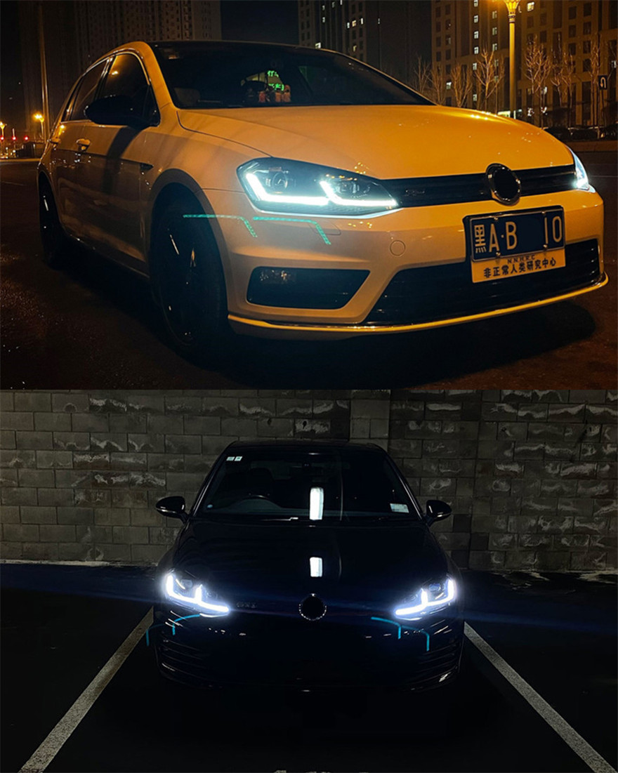 LED-strålkastare för VW Golf 7.5 20 13-20 20 Golf 7 Strålkastare DRL HID Huvudlampdynamisk signal Bi Xenon Light