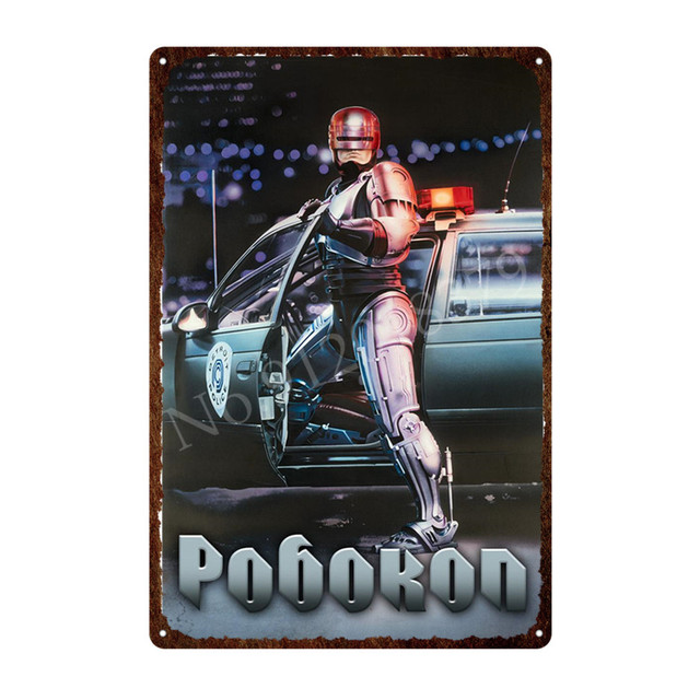 Machine Warrior Movie Poster Tin Plate Vintage Decor Metal Sign Retro Fer Peinture Metal Plaque Home Bar Man Cave Garage personnalisé Decor taille 30X20CM w02