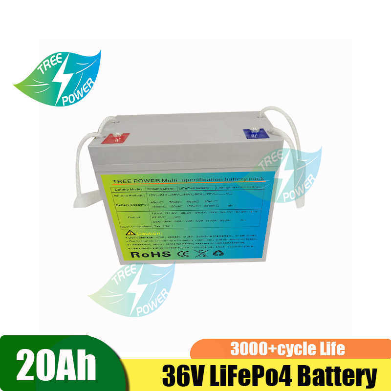 Deep Cycle Lifepo4 36-Volt-Lithium-Akku, 36 V, 20 Ah, Lithium-Akku für Elektrofahrzeuge mit Ladegerät