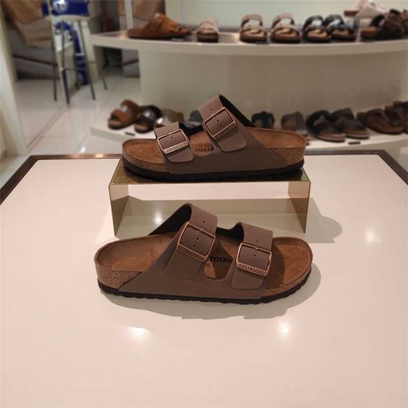 슬리퍼 공장 디자이너 Birkinstocks Germany Boken Cork Slippers 애리조나 더블 버튼 커플의 신발 남자 샌들 ujxk