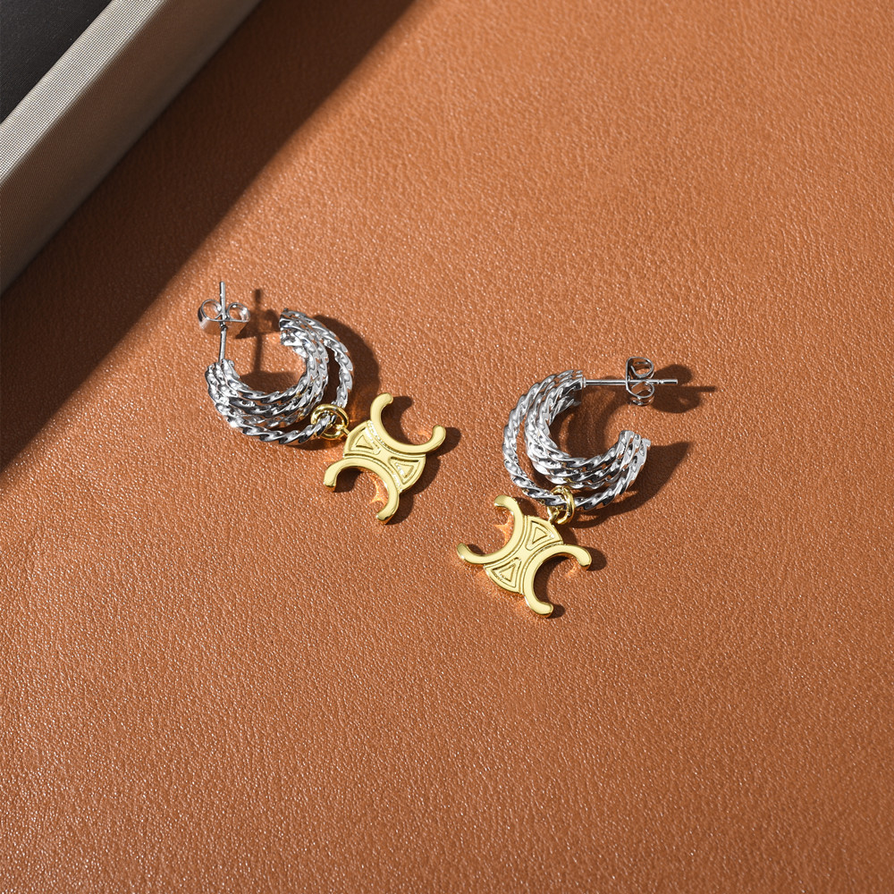Nowe przybycie 18K mosiężne kolczyki klasyczne projektantki do mody dla kobiet biżuteria prezent 9116318