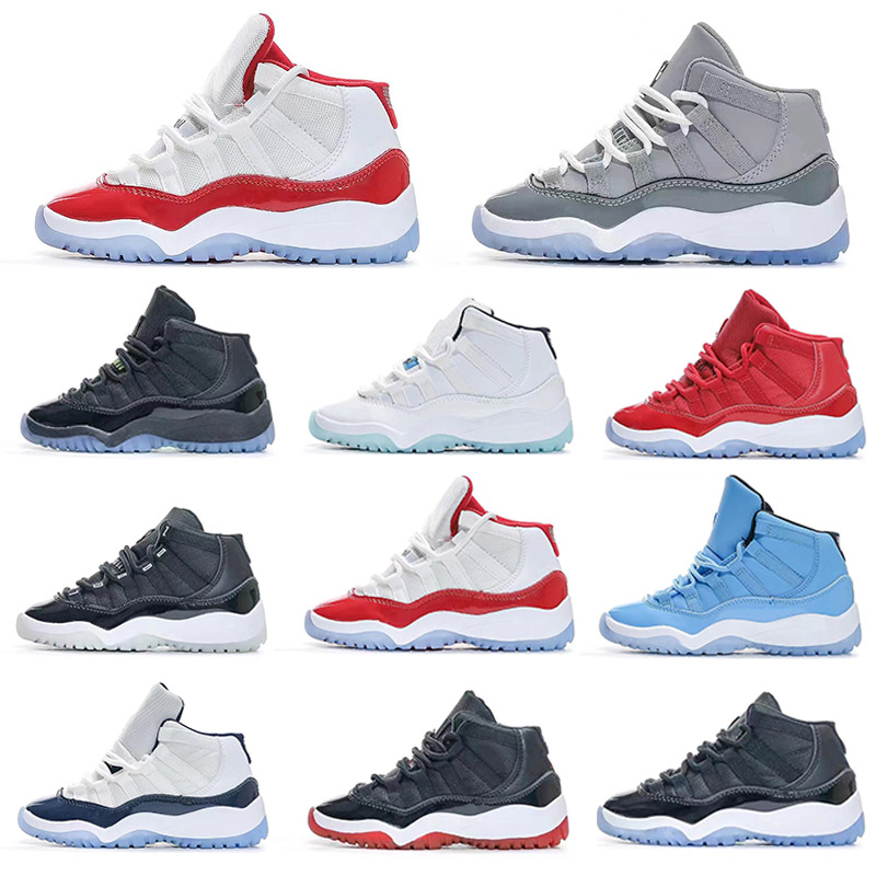 2022 Kids 11s Kid Basketball Chaussures espace cool gris Jam Bred Concords Youth Fashion Boys Sneakers Childre