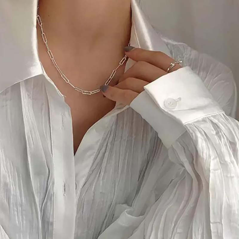 2023 designer moda argento sottile catena clavicola collana donna abbigliamento uomo punk minimalista glitter ciondolo festa nuziale glitter ragazza gioielli