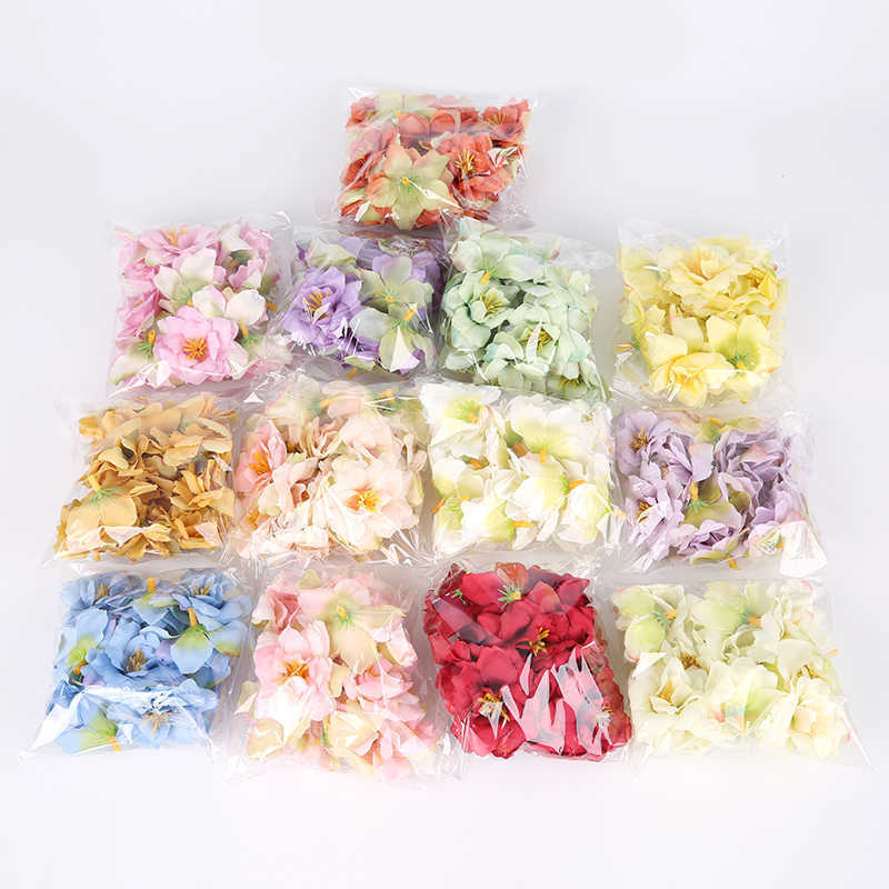 Decoratieve bloemen kransen 10 stuks 5,5 cm kunstbloem hoofd zijde roos orchidee voor bruiloft decoratie feest doe-het-zelf krans cadeau scrapbooking ambacht nep bloem T230217