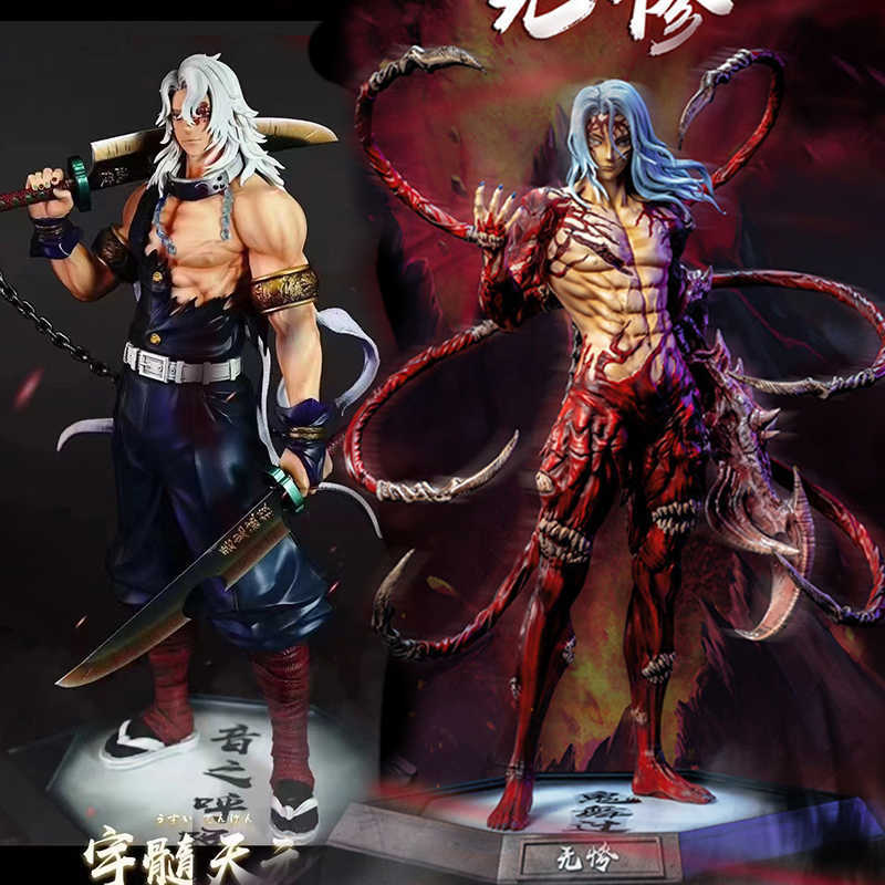 Anime Manga 30 cm Anime Dämon Slayer Action Figure Kibutsuji Muzan Uzui Tengen figur PVC Figuren Sammeln Statue Modell Spielzeug geschenke