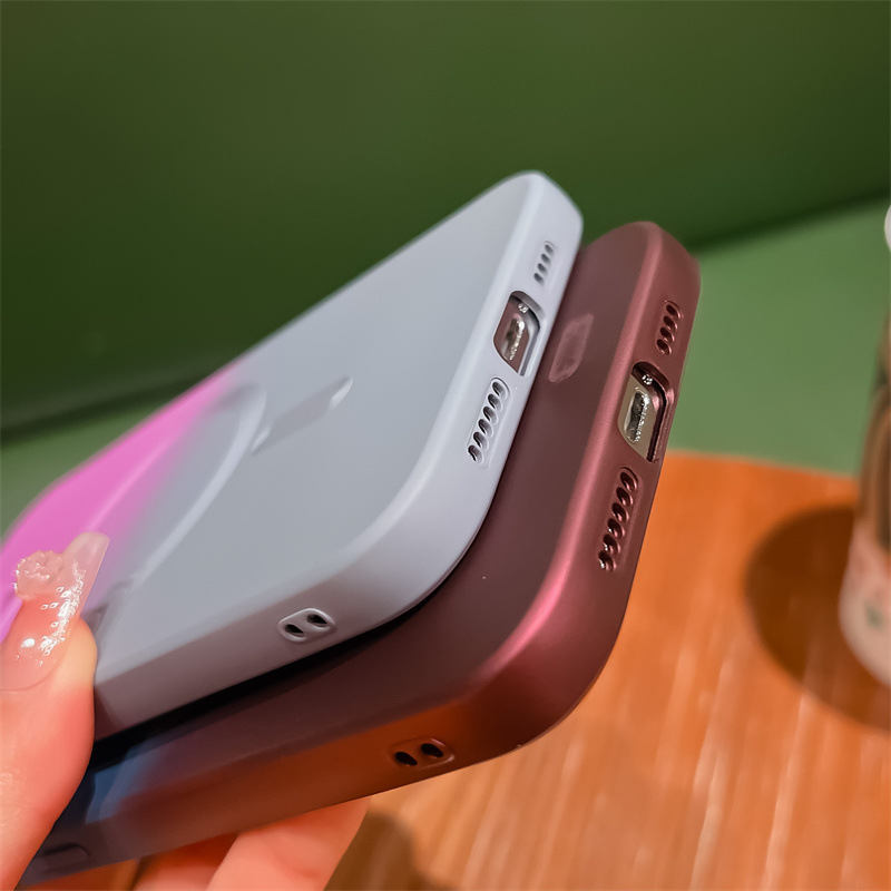Wielokolorowe luksusowe obudowy telefoniczne Gradient Telefle Magnetyczne ładowanie bezprzewodowe dla iPhone 14 Pro Max plus iPhone14 13 12 11 odporna na wstrząsy obiektywu ochronne miękkie tylne osłonę TPU