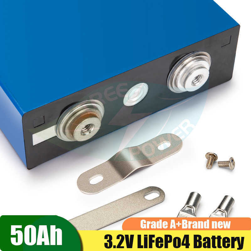 New Grade A العلامة التجارية 3.2V 50AH Battery Battery LifePo4 لنظام تخزين الطاقة الشمسية الاتحاد الأوروبي شحن مجاني مع BUSBARS