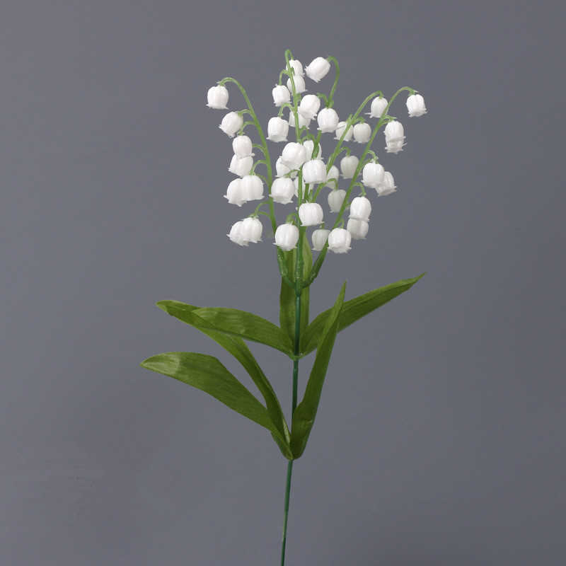 Decorative Flowers Wreaths Beautiful pure white bell orchid plastic artificial flowers arrangement supplies home decor fake plants party gifts T230217