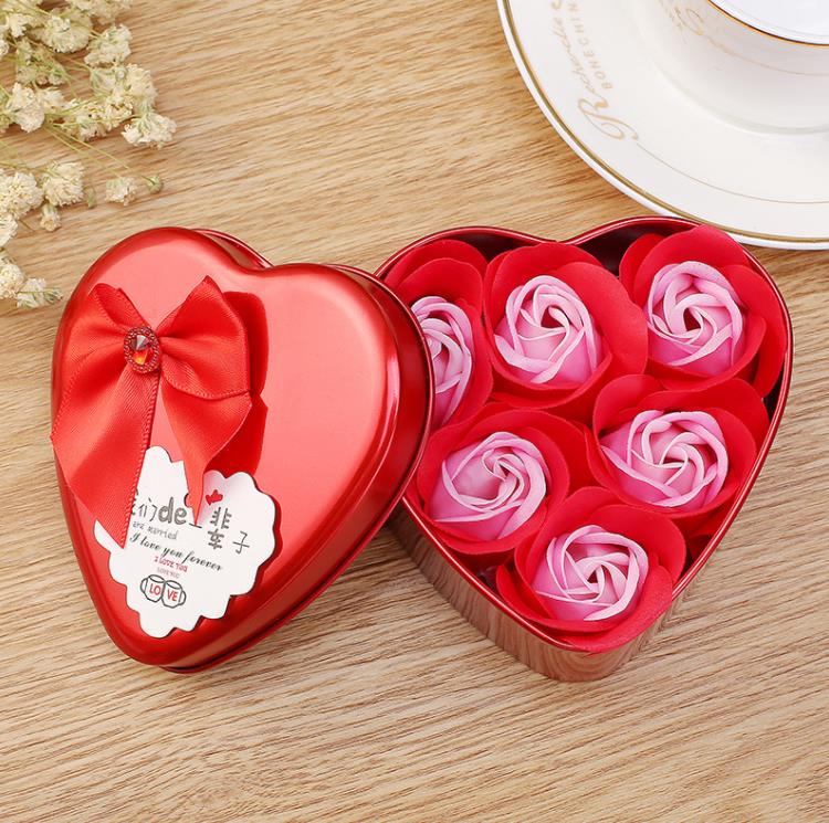 Valentines Day Gift Rose Soap Flowers Scented Bath Body Petal Foam Artificial Flower DIY Wreath Home Decoration SN4322