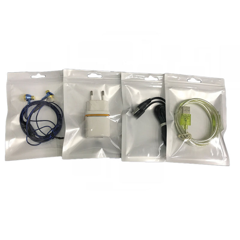 Clear White Pearl Plastic Bag OPP Zipper Bags Zipper Lock Retail Packages Jewelry Charger Cable Phone Case PVC Packing Bags Many Size Small to Big