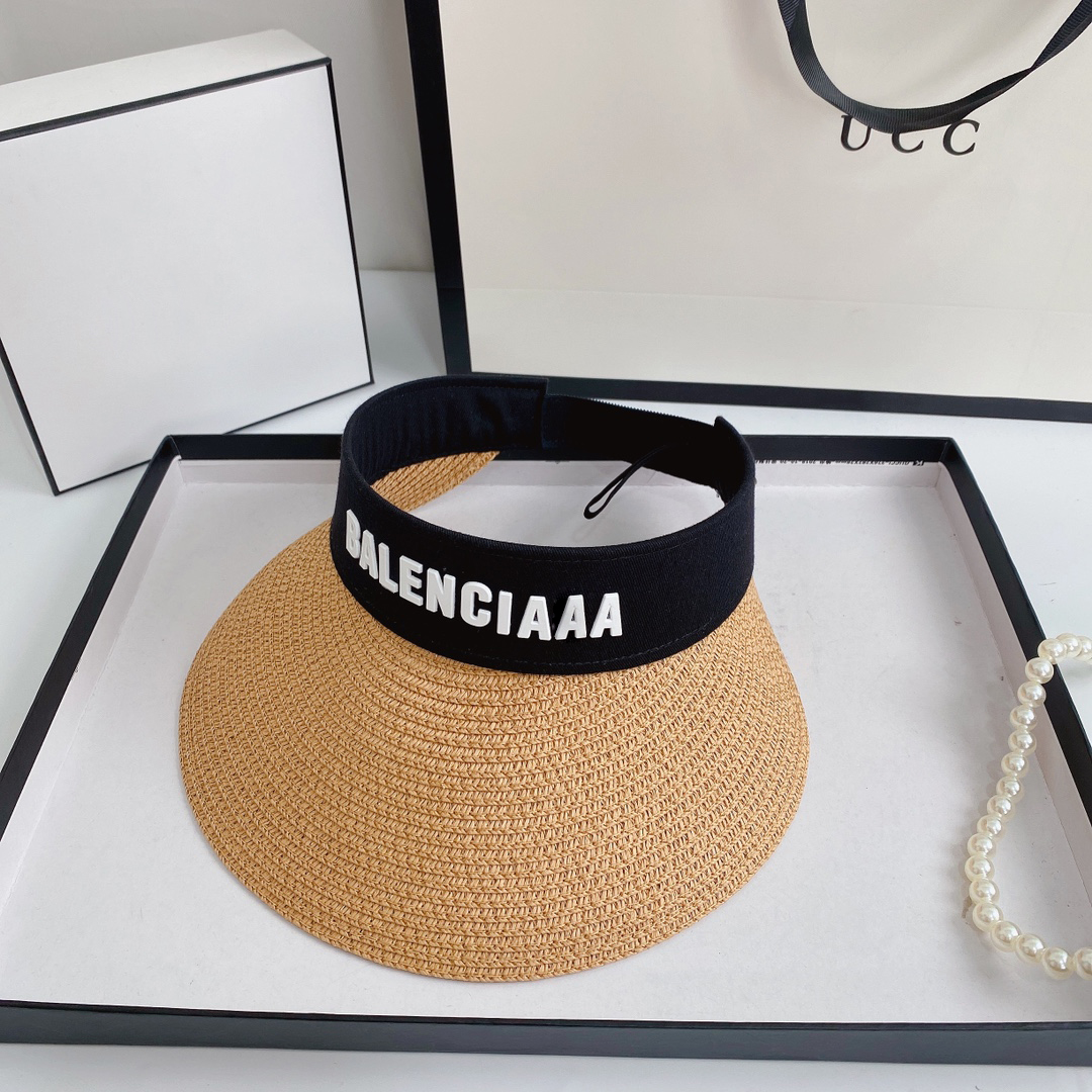 Women's spring and summer designer Visors holiday travel letter printing straw hat