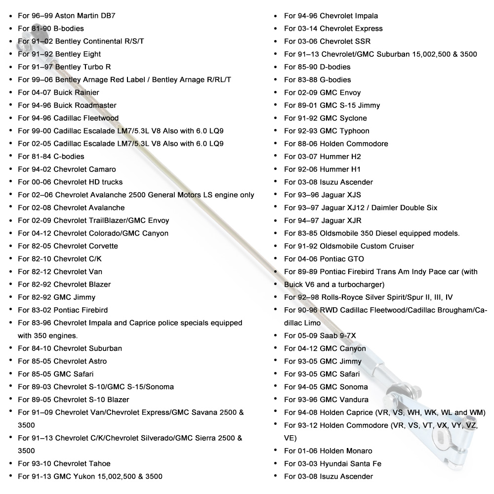 Verstelbare transmissiekolomverschuivingskoppeling Kit voor Th200 Th350 Th400 Th700R4 4L60 4L60E 4L80E Billet Aluminium PQY-PDZ04