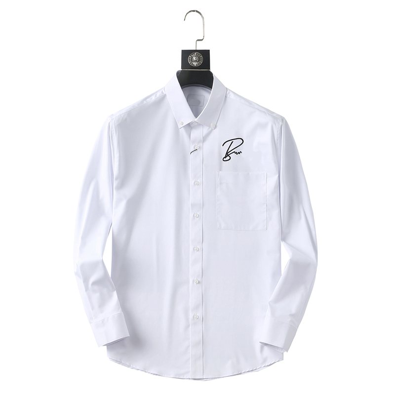 Casual shirts van heren lente en herfst hoogwaardige zakelijke klassiek borduurwerk solide kleur lange mouwen shirt dikke oxford doek shirts maat m-3xl #882