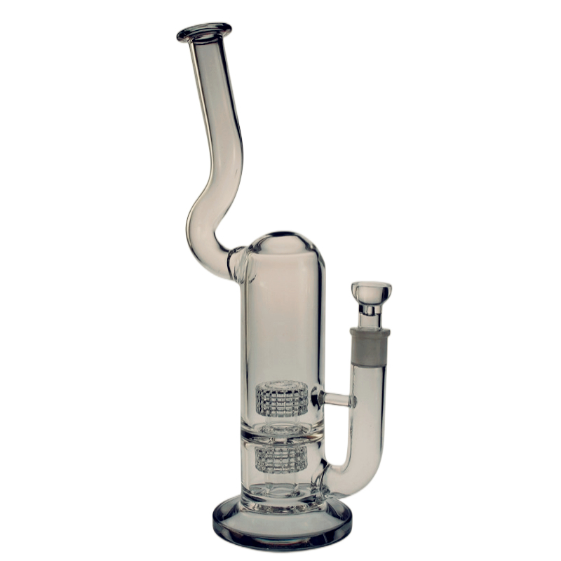 SAML Hookahs 60 mm Stemless Tubes with Twin Matrix Percolates Bong Smoking Water Pipe Glass Dab Rig Joint Size 18.8mm PG3002 FC-200 FC-186