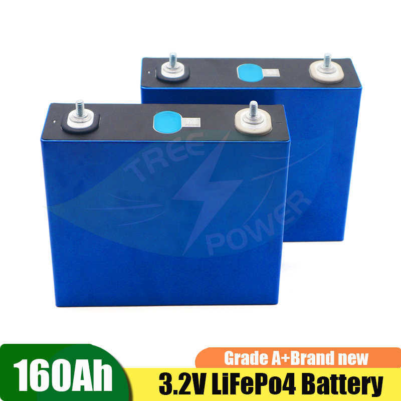 3.2V 160AH LIFEPO4 충전식 배터리 등급 A 리튬 철 포스페이트 태양 전지 DIY 12V 24V 160AH 태양 에너지 저장