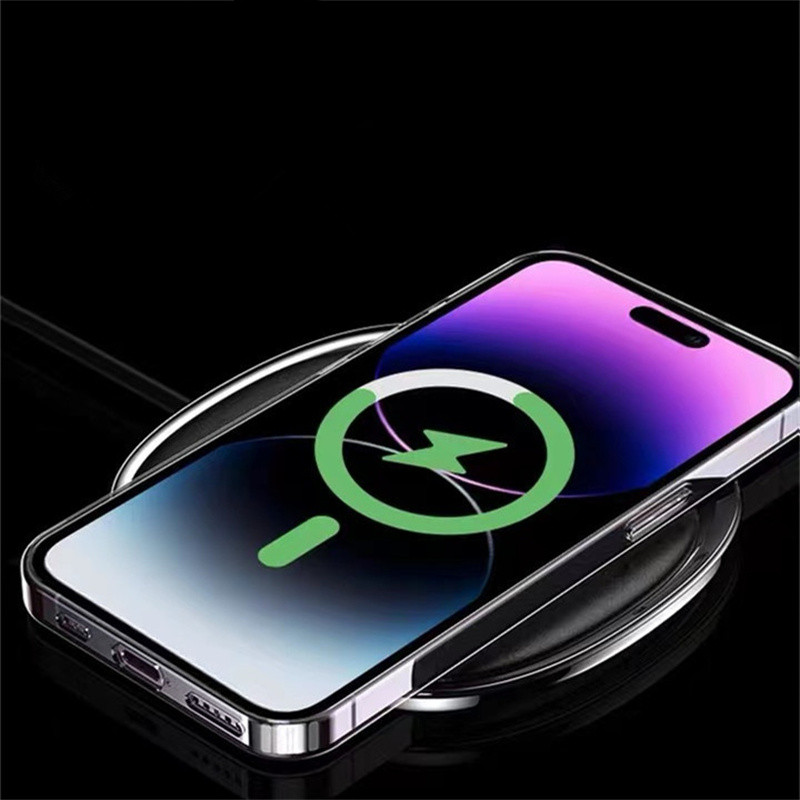 Magsag Transparent Clear Acrylic Magnetic Shockproof Phone Cases for iPhone 14 13 12 11 Pro Max Mini XR XS X 8 7 Plus Compatible Wireless Charger DHL