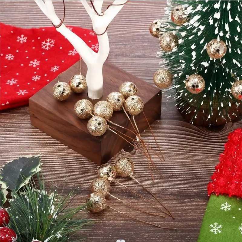Decorative Flowers Wreaths 50/Berry Artificial Flowers for Home Decor Xmas Tree Christmas Party Decoration Cake Gift Box Ornaments Accessories T230217