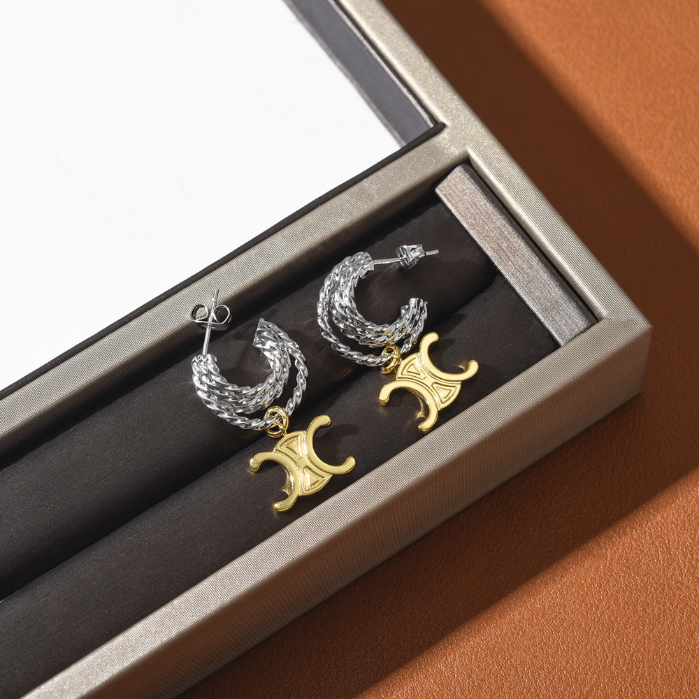 Nowe przybycie 18K mosiężne kolczyki klasyczne projektantki do mody dla kobiet biżuteria prezent 9116318