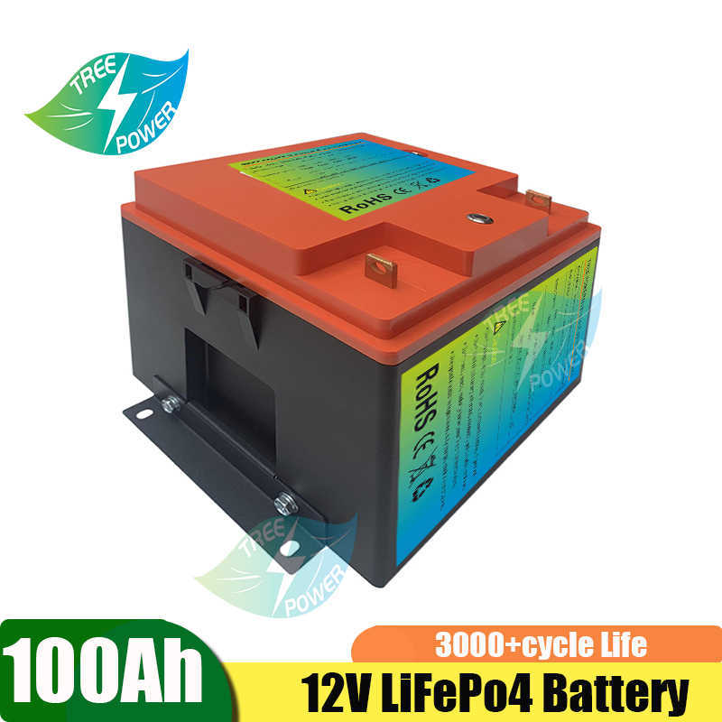 Lifepo4 배터리 12V 100AH ​​BMS 리튬 에너지 저장 RV Camper Solar Marine Golf Carts