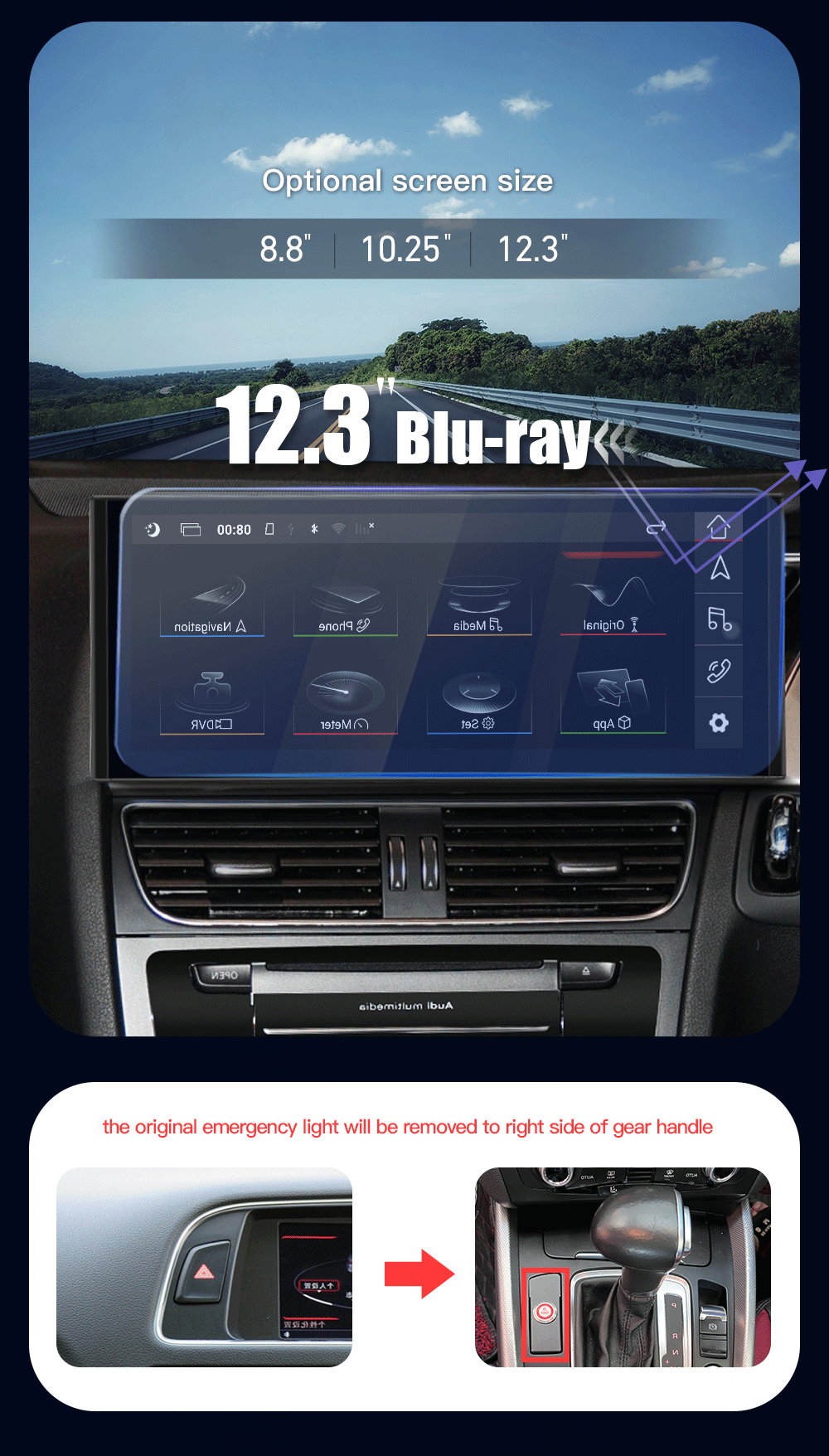 Autoradio Player Android Stereo Car Dvd Multimedia Carplay GSP Wifi USB 4G for Audi A4/S3/RS4 8K B8 A5/S5/RS5 8T 8F MMI 2G 3G RHD