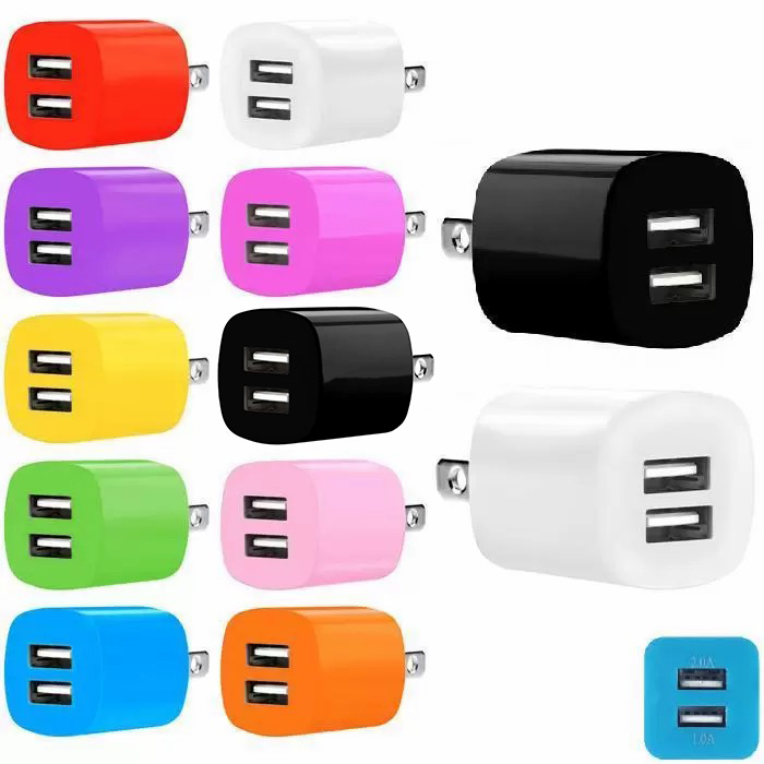 2.1A Dual Usb Ports Phone Chargers US Eu Ac Home Wall Charger Plug Adapter For iPhone Samsung S6 S7 Edge Smart Phone Power Plugs