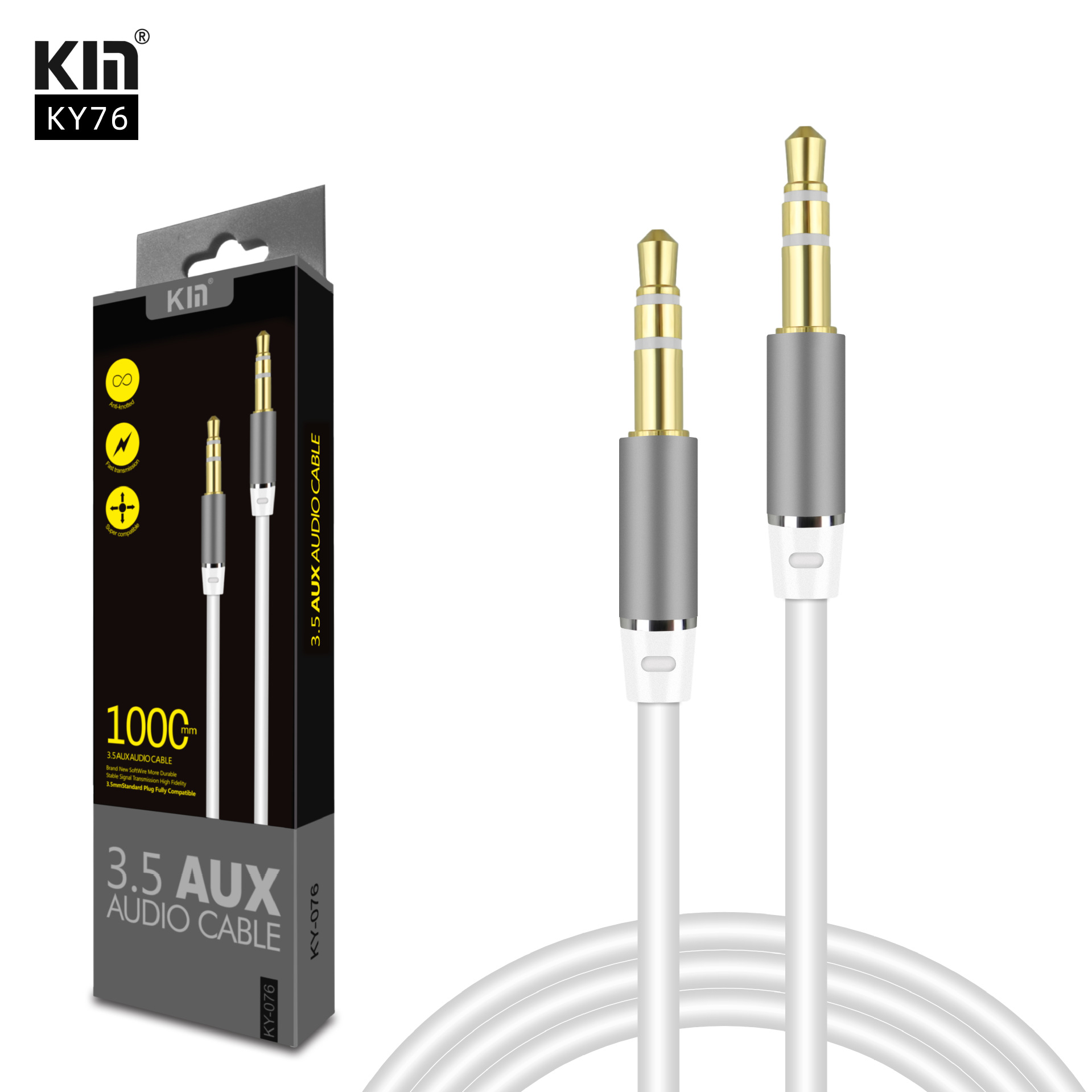 Cabo de áudio 3,5 mm de jack machos para masculino Aux Extensão Cabão Fio de extensão de extensão para Huawei Samsung fone de fone de ouvido Cabo de cabo de áudio