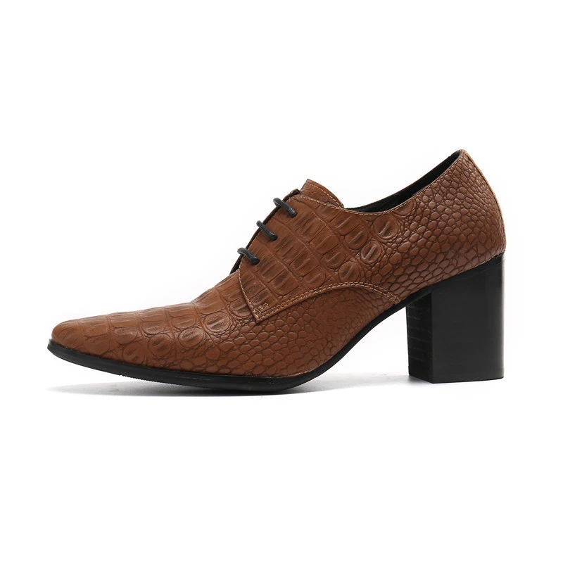 Mashion Aumenta Altezza Uomini High Heel Oxfords Scarpe vere in cuoio in cuoia scarpe brogue formali in pelle