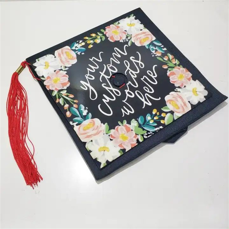 Chapéu de formatura em branco para sublimação adesivo para festas com transferência de calor adesivo branco boné de graduação decorações de placa