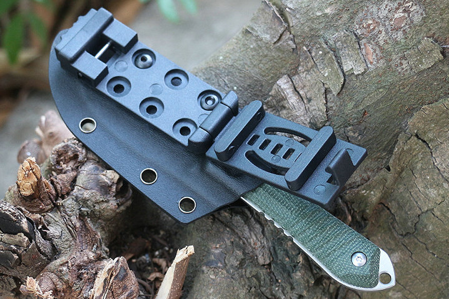 M6699 Survival Straight Knife 14C28N Satin Blade CNC Full Tang Flax handtag utomhus camping vandring jaktfixa bladknivar med kydex 06699