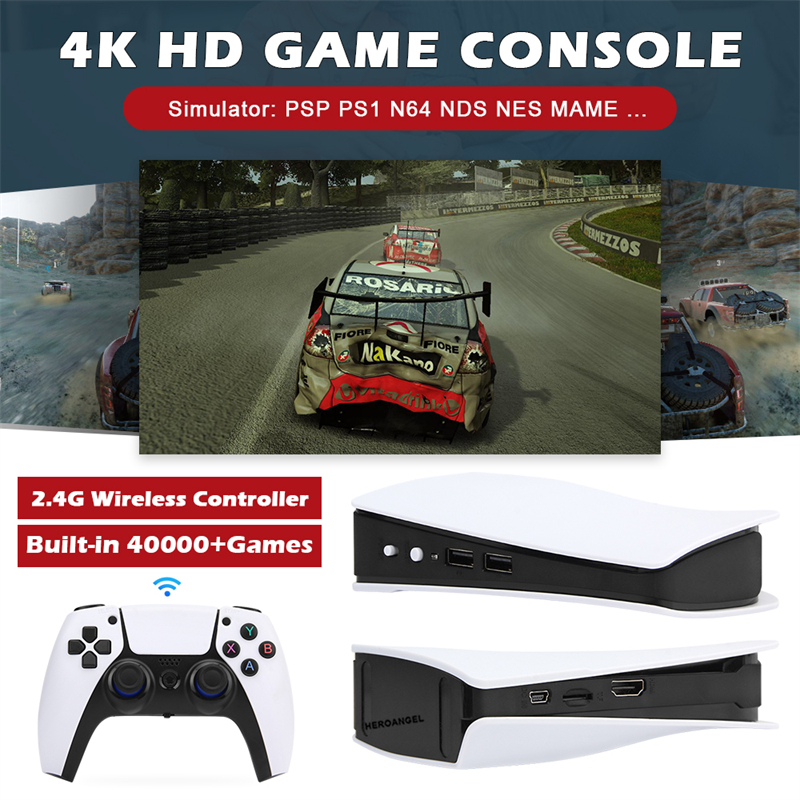 Console de jeux vidéo rétro P5 nostalgique, hôte 3D, contrôleurs sans fil 2.4 ghz, système HD 64 go/128 go, 30000/40000 jeux TV, nouveauté