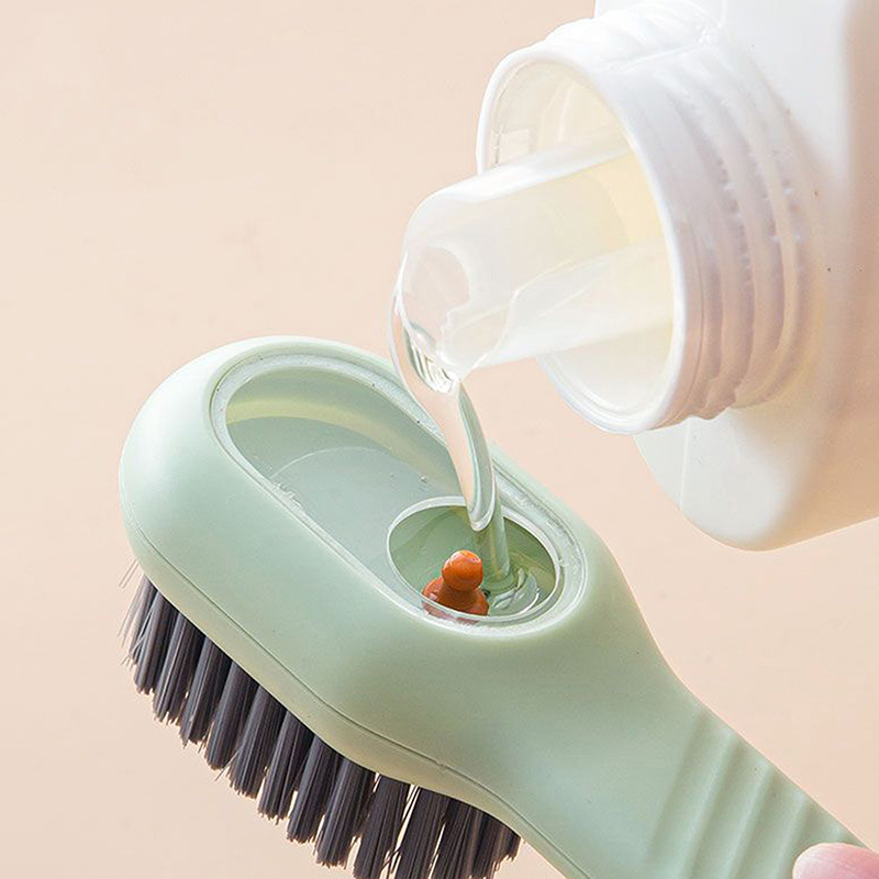 Wielofunkcyjny automatyczny mydło płyn dodający pędzel do butów z długimi uchwytami miękko-łamani domowymi pralnią szczotką do mydła szczotka do mydła