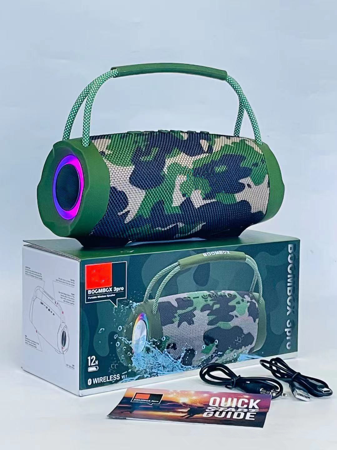 2023 JHL Bluetooth -h￶gtalare Boombox3 Pro RGB Fabric Art Column Wireless H￶gtalare Altavoz BT -h￶gtalare Aux USB Radio FM Woofer Caixa de som Waterproof IPX4OUTDOOR