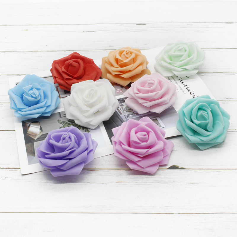 Flores decorativas grinaldas 10 peças rosas artificiais casamento acessórios de decoração para casa guirlanda scrapbooking ano novo caixas de doces embelezamento interior