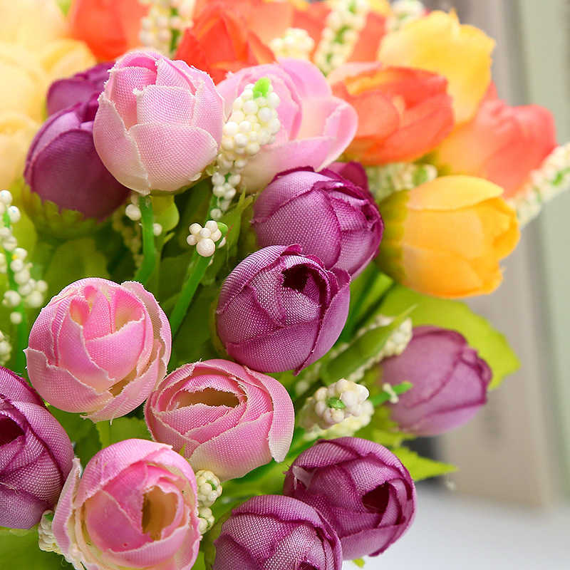 Dekoracyjne kwiaty wieńce sztuczne kwiaty różowe jedwabne różowe bukiet ślubny ślub przyjęcia ogrodowe stół ogrodowy Akcesoria Akcesoria Fałszywe rośliny kwiatowe T230217