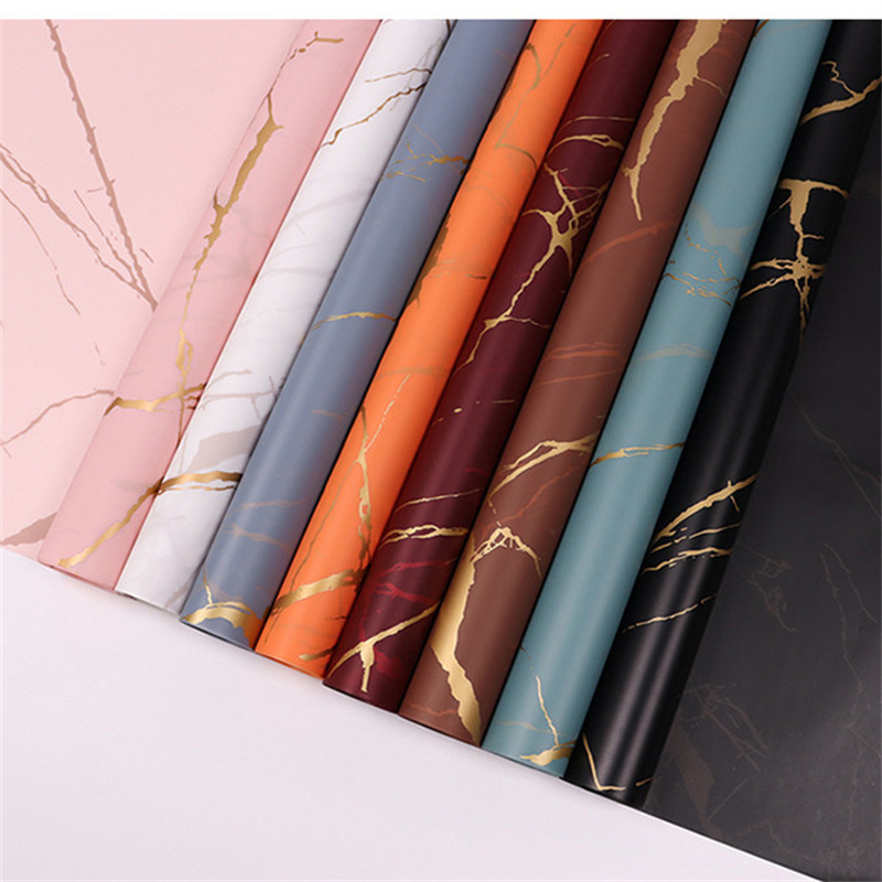 20sheets Golden Marble Flowers Paperging Paper DIY Craft Wedding Party Valentine's Bouket Hife Box Wrapp