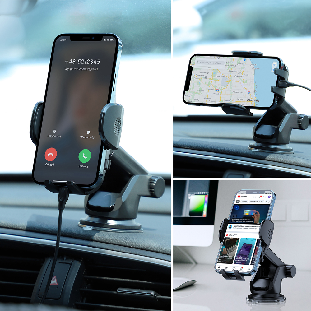 Universal 360° im Auto Windschutzscheibe Armaturenbrett Halter Halterung Ständer für iPhone GPS Handy Schwarz