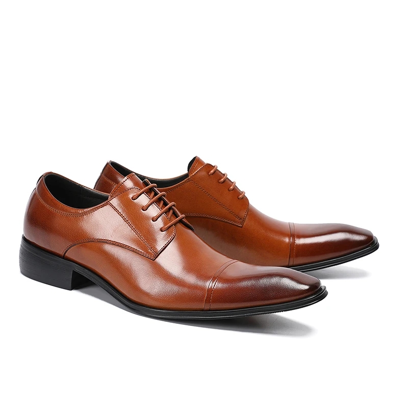 Oryginalne skórzane mężczyźni Oxford buty British Business Formalne buty derby koronkowe sukienki ślubne buty męskie brogues