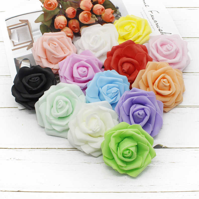 Flores decorativas grinaldas 10 peças rosas artificiais casamento acessórios de decoração para casa guirlanda scrapbooking ano novo caixas de doces embelezamento interior