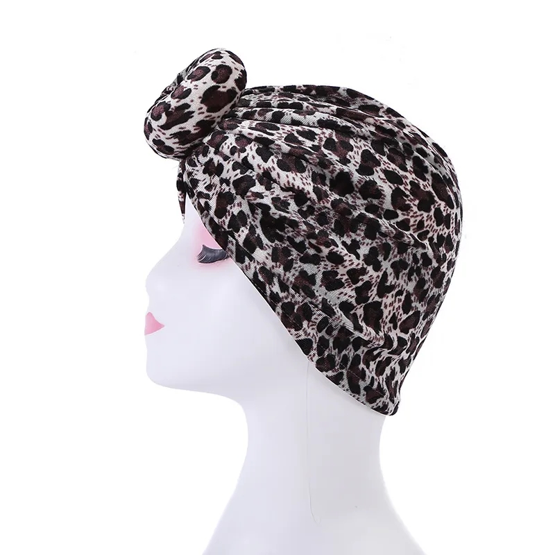 Haarschmuck Mode Elegant Leopard Schal Hut Winter Flanell Donut New Warm Mond Turban Motorhaube Muslimische Frauen Hijab Caps