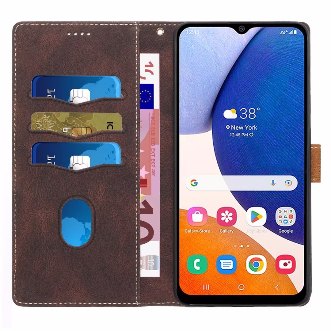 Grid Net Hybride kleur Lederen portemonnee kisten voor Samsung S23 Ultra Plus A34 A54 A14 A73 5G Moto G22 G51 5G Google Pixel 7A 7 Pro Credit ID Card Slot Flip Cover Business Pouch