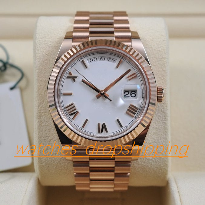 Orologio da uomo di qualità eccellente da donna 36mm Daydate V5 lunetta scanalata quadrante romano meccanico automatico a carica automatica vetro zaffiro 228238 Pr271o