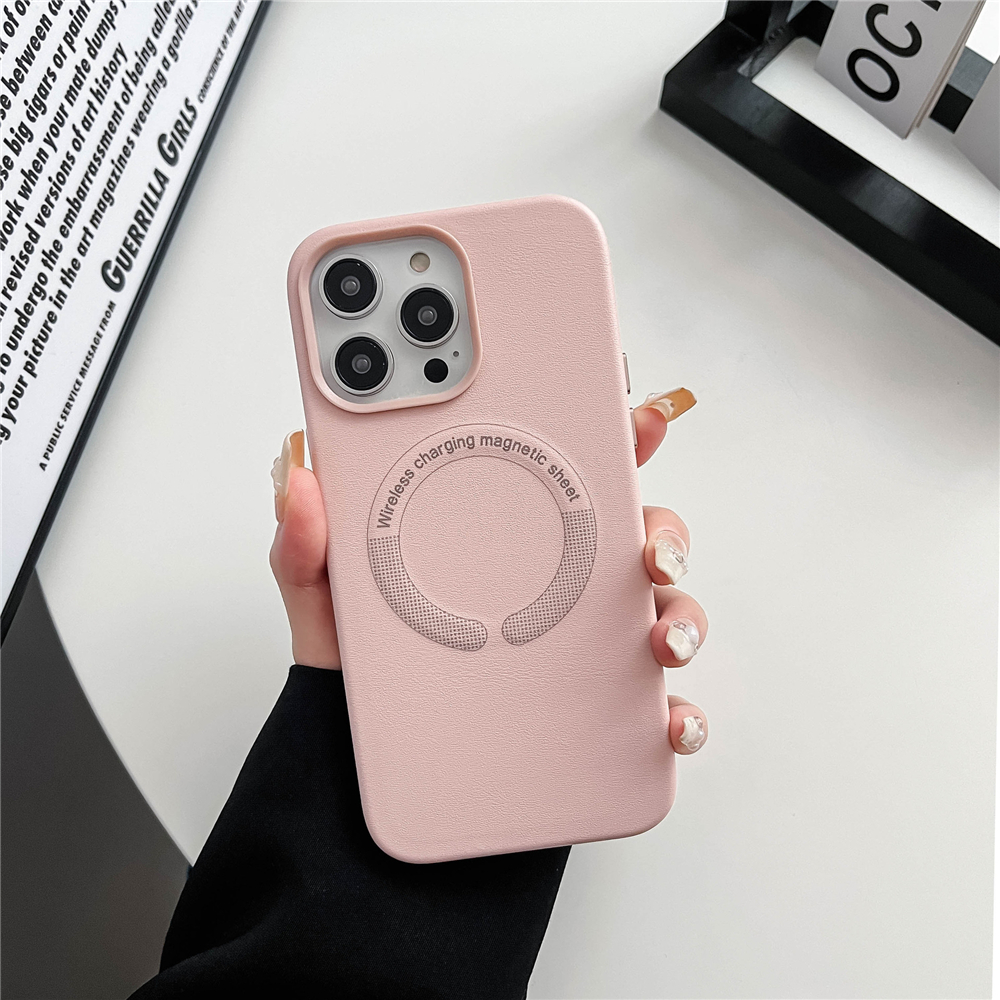 PU Leather Cover Magnetic Sheet Wireless Charging Phone Case for iPhone 15 Pro Max 14 13 12 11 XR With Metal Button individual packing