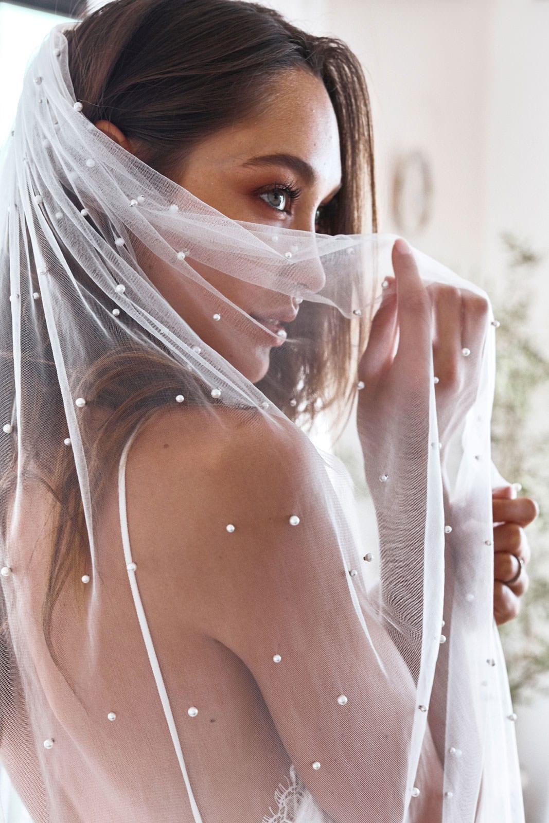 Voile de mariée cathédrale longueur romantique 1 niveau perle perlée longue tulle doux blanc ivoire voiles de mariage accessoires faits à la main couvre-chef 3 mètres