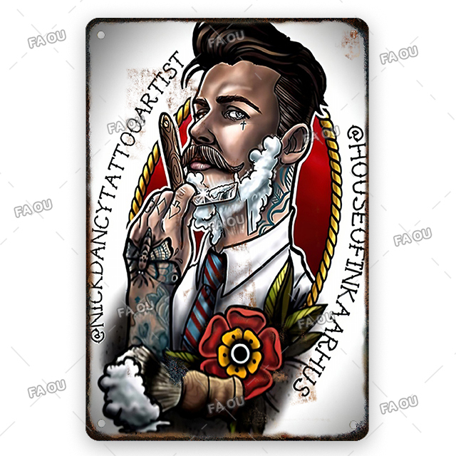 Vintage American Men frisyr metall affisch hårdesign tennskylt barbershop väggkonst dekoration plack för heminredning estetik 20x30 cm wo3