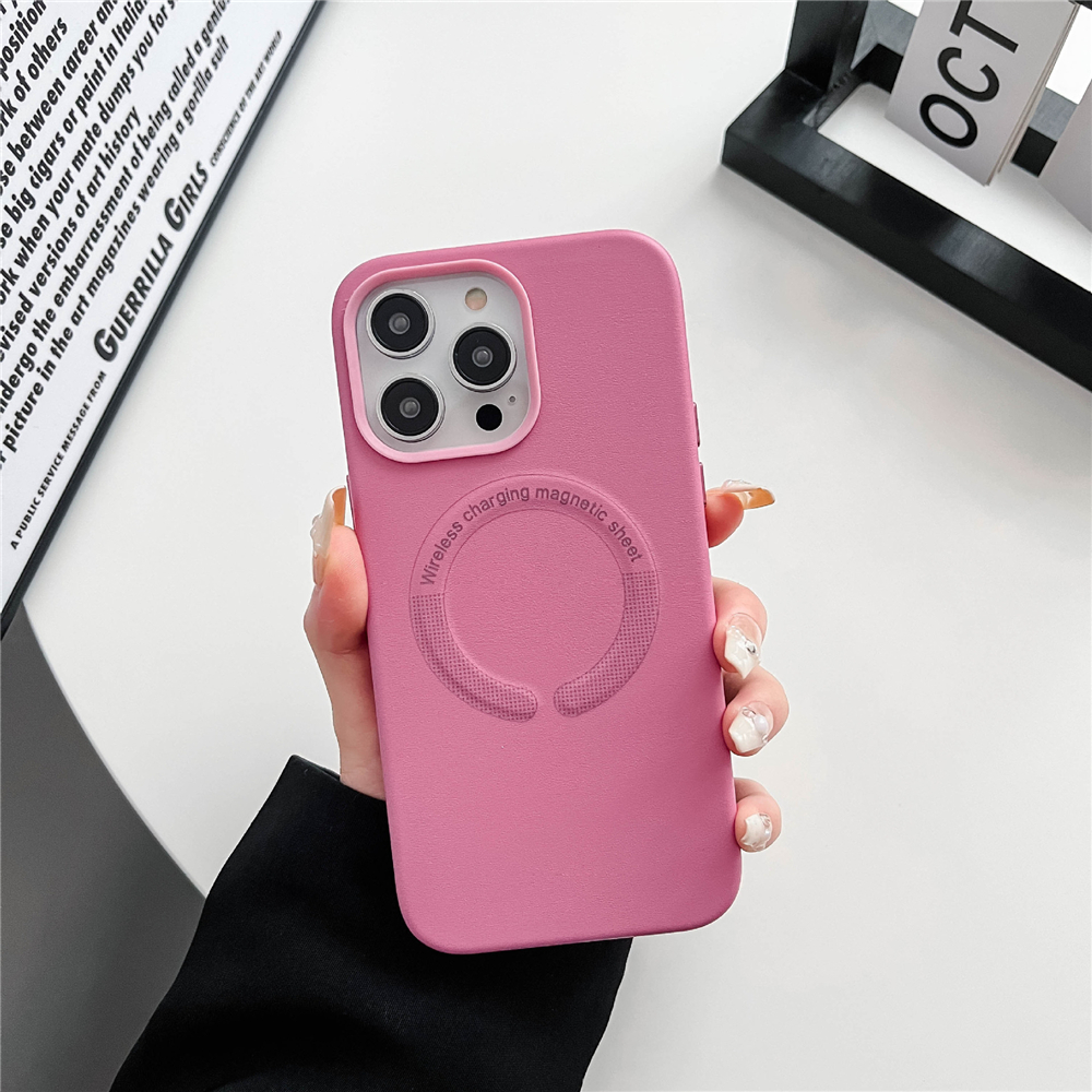 PU Leather Cover Magnetic Sheet Wireless Charging Phone Case for iPhone 15 Pro Max 14 13 12 11 XR With Metal Button individual packing