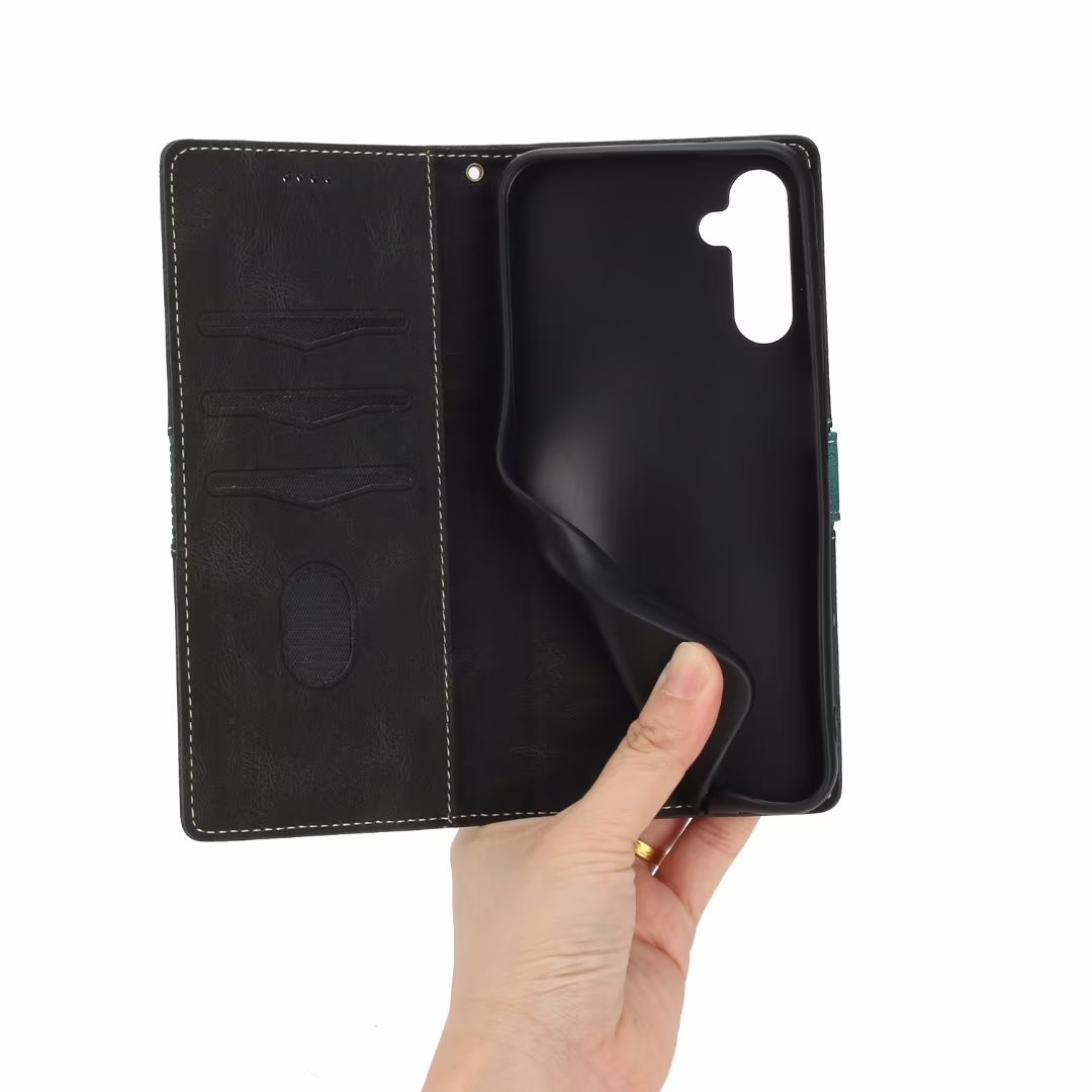 Étuis portefeuille en cuir pour Samsung S24 Ultra S24 Plus A35 A55 A05 A05S A15 Grid Net Hybrid Color Credit ID Card Slot Flip Cover Fashion Kickstand Holder Purse Pouch