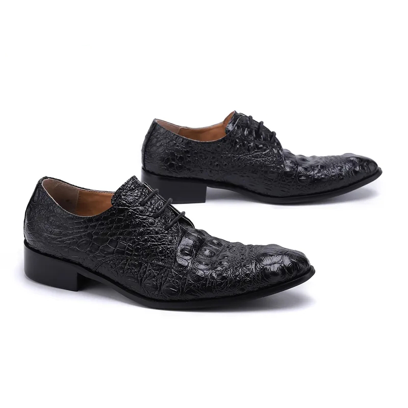 블랙 스톤 패턴 비즈니스 사무실 남자 옥스포드 신발 진짜 가죽 브로그 슈즈 레이스 업 정장 신발 신발