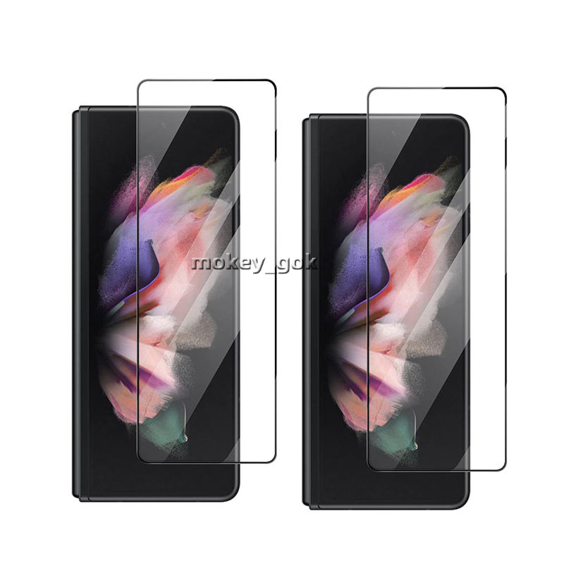 Täcktempererat glas svart för Samsung Galaxy Z Fold 4 3 2 W22 W21 Skärmskydd med full limfällningsskärm