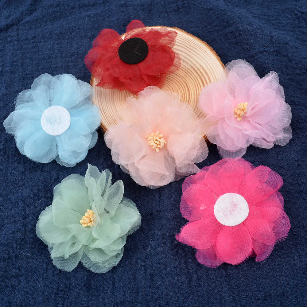 Decorative Flowers Wreaths Soft Chiffon Artificial Flowers DIY Sewing For Handicraft Rose Fabric Flower For Needlework Wedding Home Decor Accessories