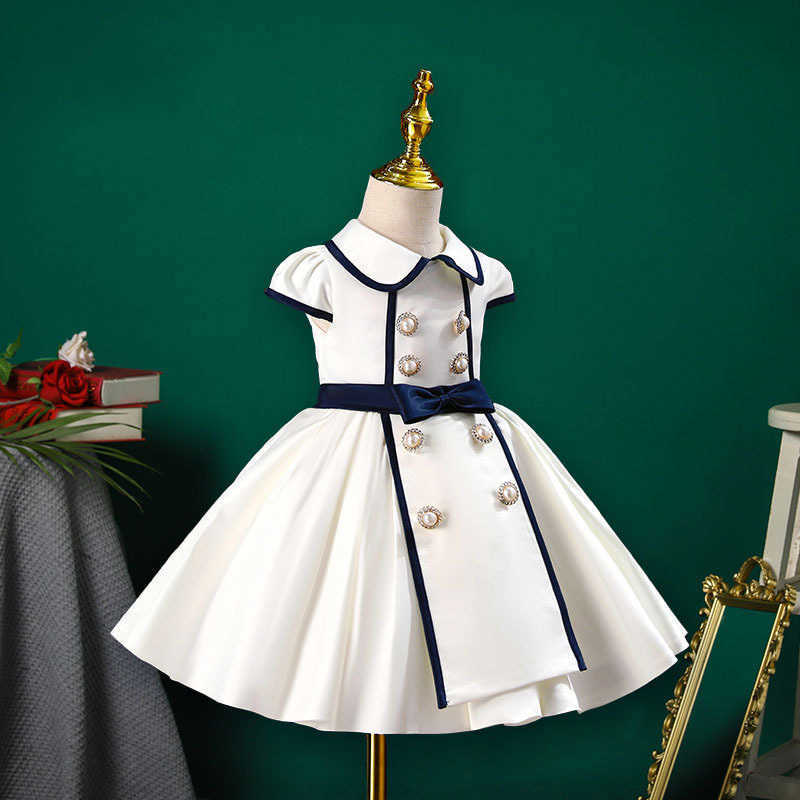 Girl's jurken Gaun Putri Korea Anak Perempuan Untuk Bayi Gaun Pengantin Elegan Gaun Pesta Vintage Anak-Anak Vestidos Pesta Ulang Tahun Pertama W0224